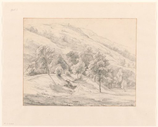 Mountainous Landscape with House Among Trees