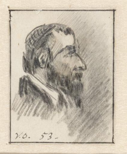 Head of a man, in profile to the right