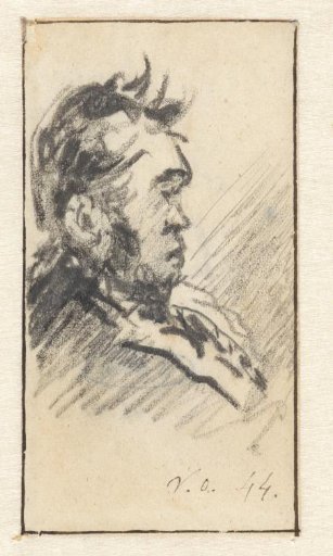 Man's head, to the left