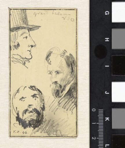 Studies of three men's heads