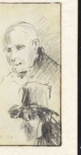 Studies of Two Male Heads, Facing Left