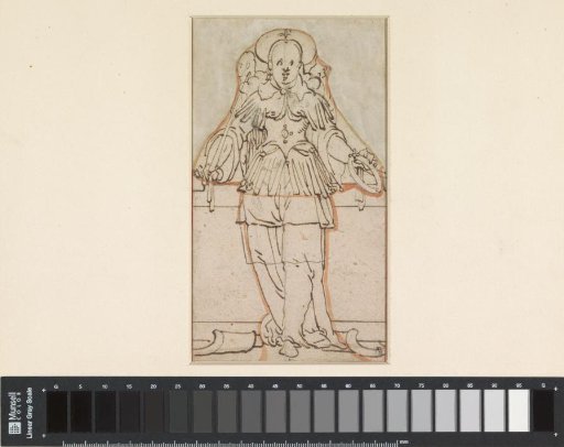 Angel: standing allegorical figure and face