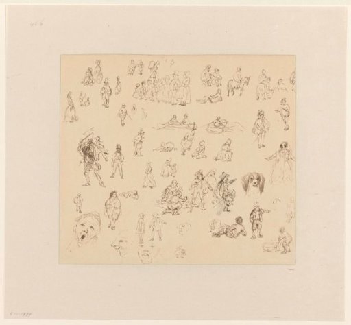 Sketch sheet with many figures