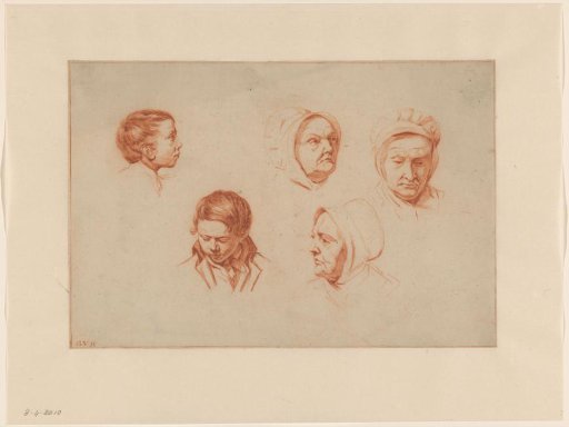 Studies of heads of an old woman and a boy