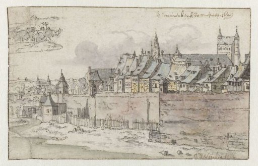 View of the Walls of Maastricht with the Onze-Lieve-Vrouwekerk in the Background