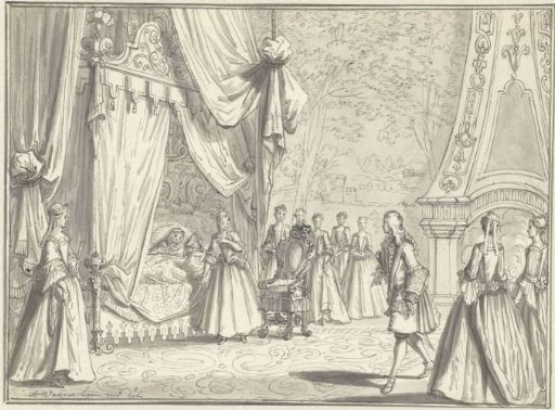 The Princess of Wales giving birth to her daughter Louise, 1724