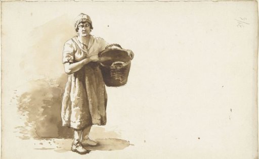 Study of a woman with a basket under the arm