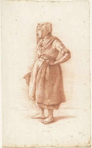 Standing woman to the left, hand on hip