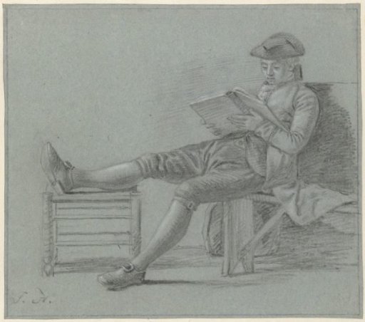 Seated reading gentleman