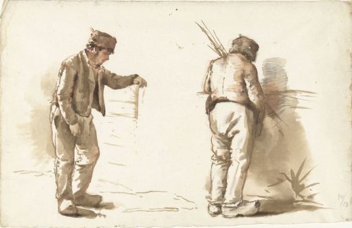 Two studies of a standing man