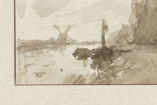 River landscape at Schiedam, with mill in the background