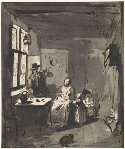 Interior with family scene