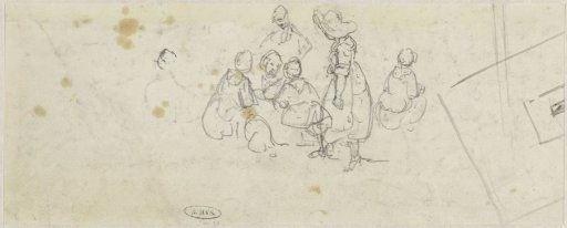 Sketch of a small group of standing and sitting figures