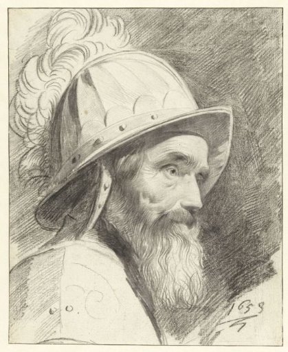 Bust of a warrior with helmet
