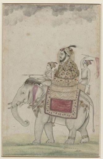 Mughal prince seated on an elephant
