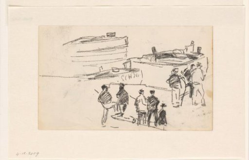 Shipowners on shore with ships in the background