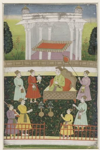 Jahangir seated on a throne