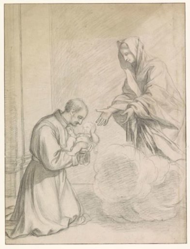 Saint Cajetan of Thiene takes the Christ Child from Mary in his arms