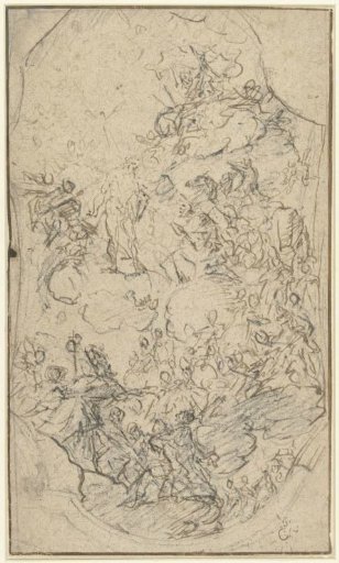 Design for a Ceiling Painting with Christ in Heaven among the Saints