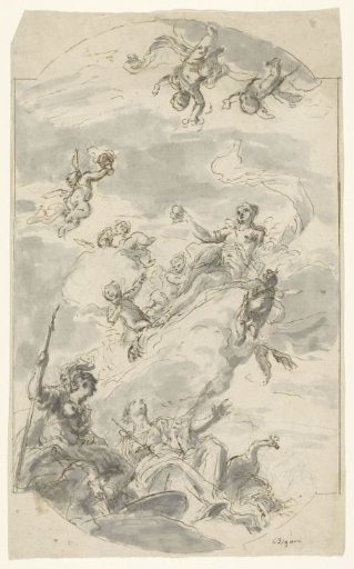 Design for a ceiling painting with Venus, Minerva and Juno