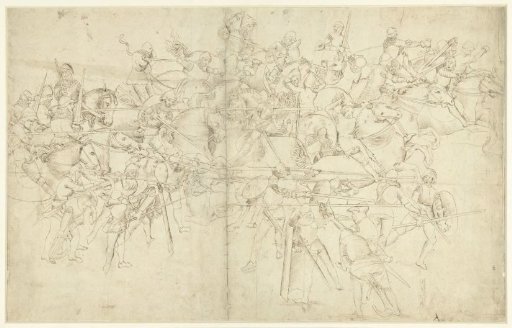 Fight of cavalry against infantry