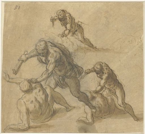 Sketches of Cain Killing Abel