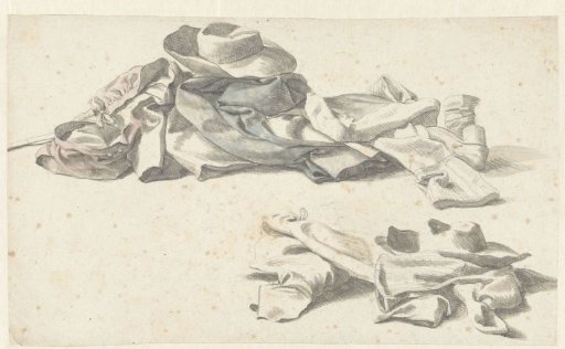 Two still lifes of a soldier's kit