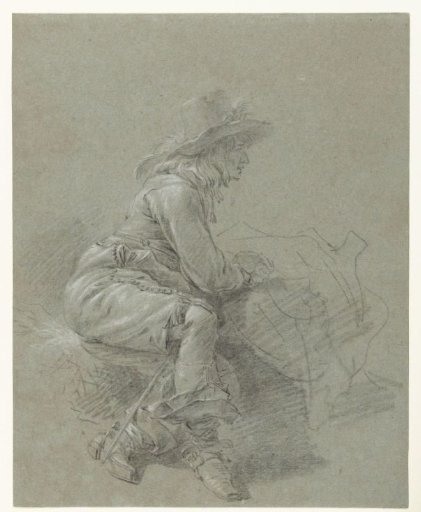 Seated Cavalier, Facing Right