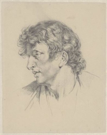 Man's head, to the left