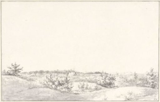 Duinlandschap met huisje