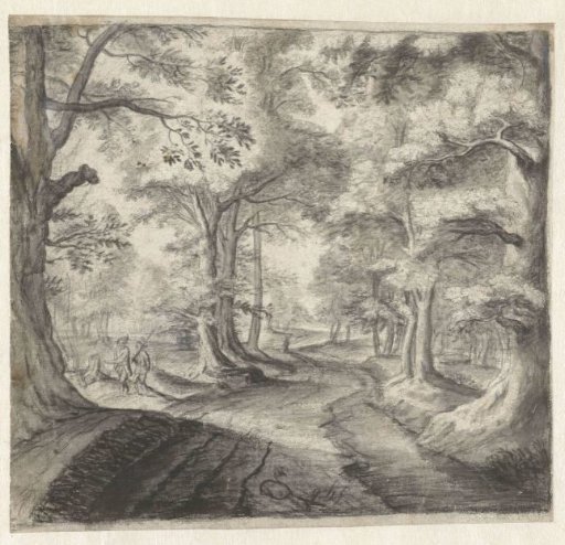 Forest View with Two Hunters