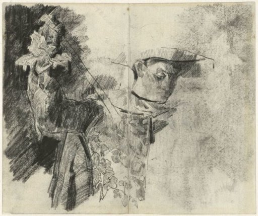 Clown or matador, with raised arm