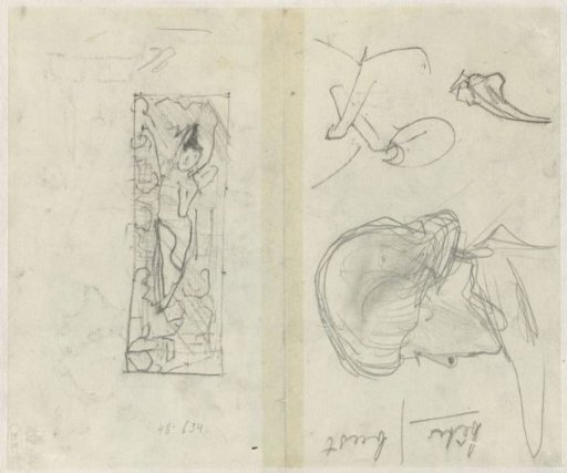 Head of a woman and other sketches