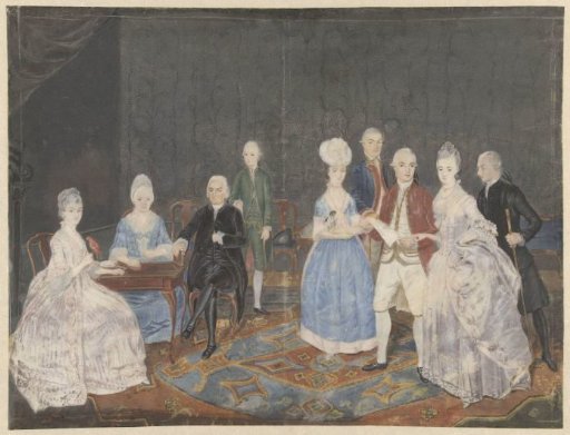Family group of nine persons