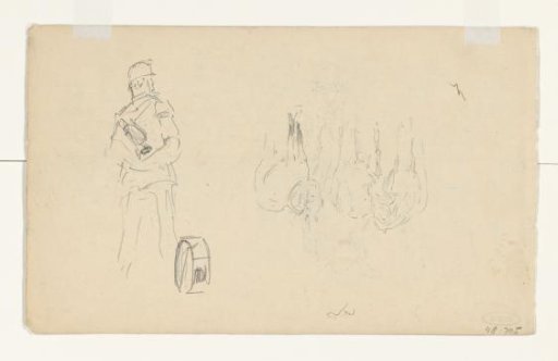 Soldier with a drum and horses