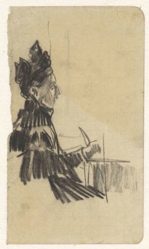 Seated Old Woman with Hat, Facing Right