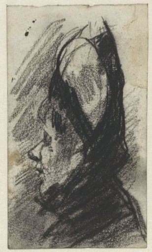 Head of a Woman with a Hat, Facing Left