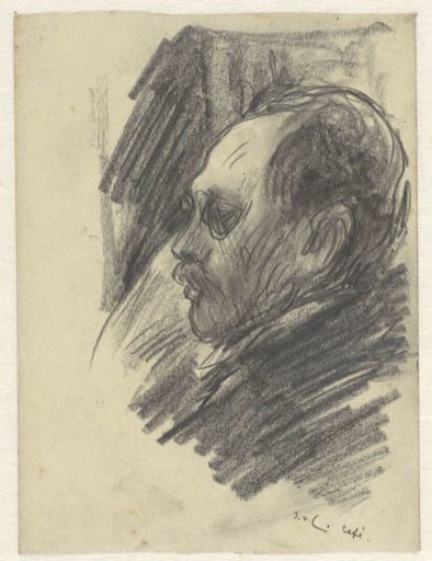 Head of a Man in a Café, Facing Left