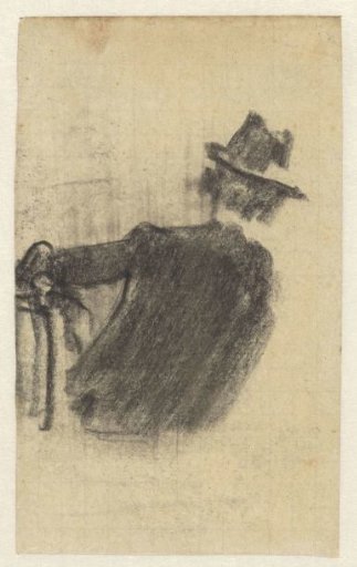 Seated Man with Hat, Seen from Behind