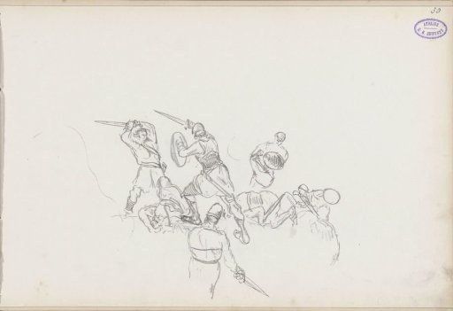 Fighting soldiers with swords