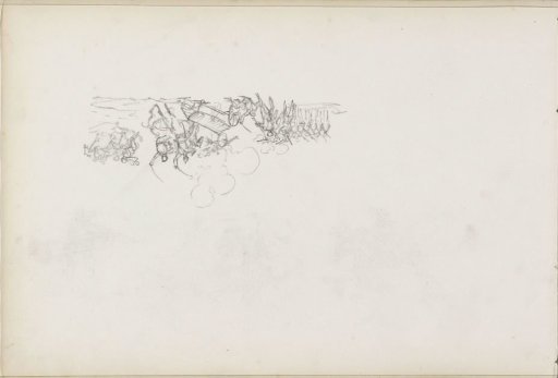 Fighting soldiers, on foot and on horseback
