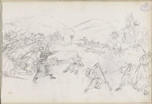 Battle between the French and German armies at Villiers