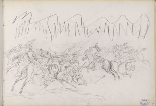 Fighting soldiers on horseback
