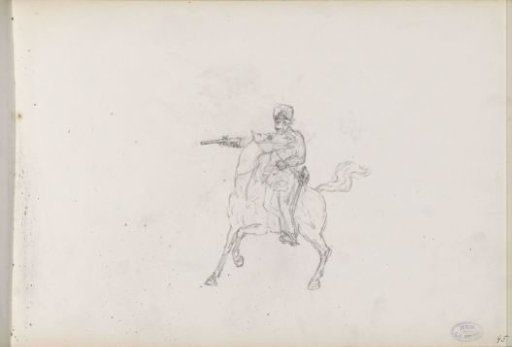 Soldier with a firearm on horseback