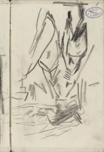 Study Sheet with Horses and Figures