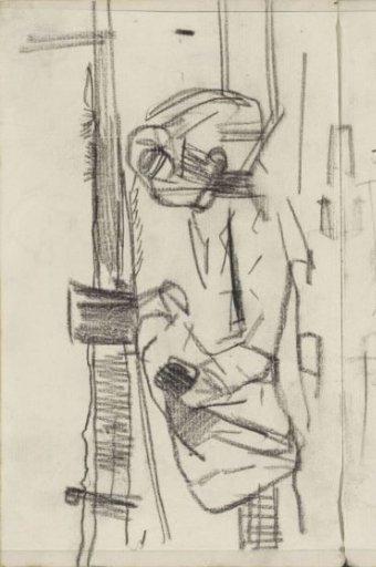 Kneeling Figures, Possibly Working in the Fields