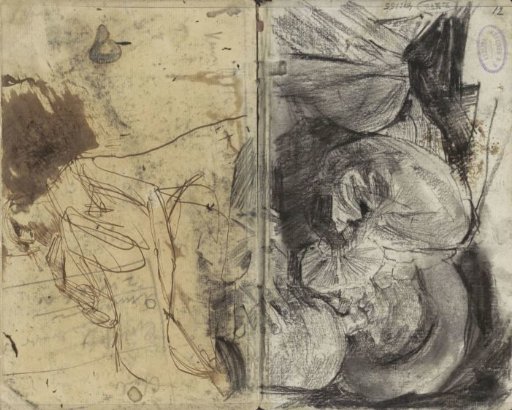 Drinking man in seventeenth-century clothing and a seated man