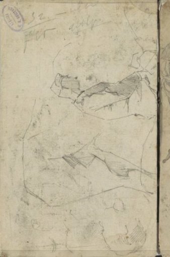 Study Sheet with a Rider, a Horse, and a Male Head