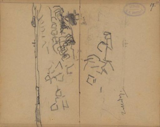 Landscape, possibly with soldiers