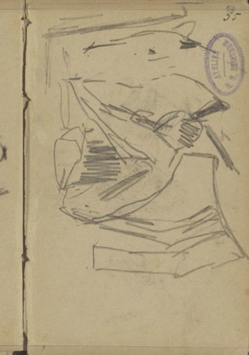 Kneeling Figure Beside a Horse